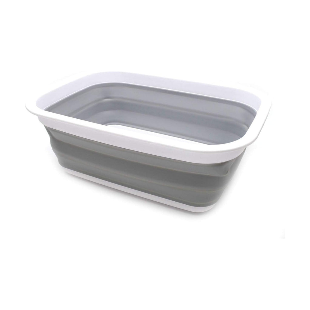 SAMMART 9.2L (2.37Gallon) Collapsible Wash Basin - Foldable Outdoor Picnic Basket - Portable Plastic Tub - Space Saving