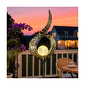 Outdoor Garden Gifts Solar Lights Stake Waterproof, Mothers Day Gifts Mom, Crackle Glass Metal Flower LED Yard Art