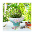 Sungmor 9.6 Inch Large Succulent Plant Pots, Pretty Hand Painted Ceramic Planter with Drainage, Indoor Outdoor Cactus