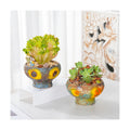 Sungmor Small Succulent Planters Set of 2, Beautiful Hand Crafted Ceramic Plant Pots Cute Cactus Pot, 6.5 Inch Flower