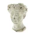 Greek/Roman Style Female Statue Head Cement Planter (Style 1) | Beautiful Woman's Head Pot for Indoor Home Decor or