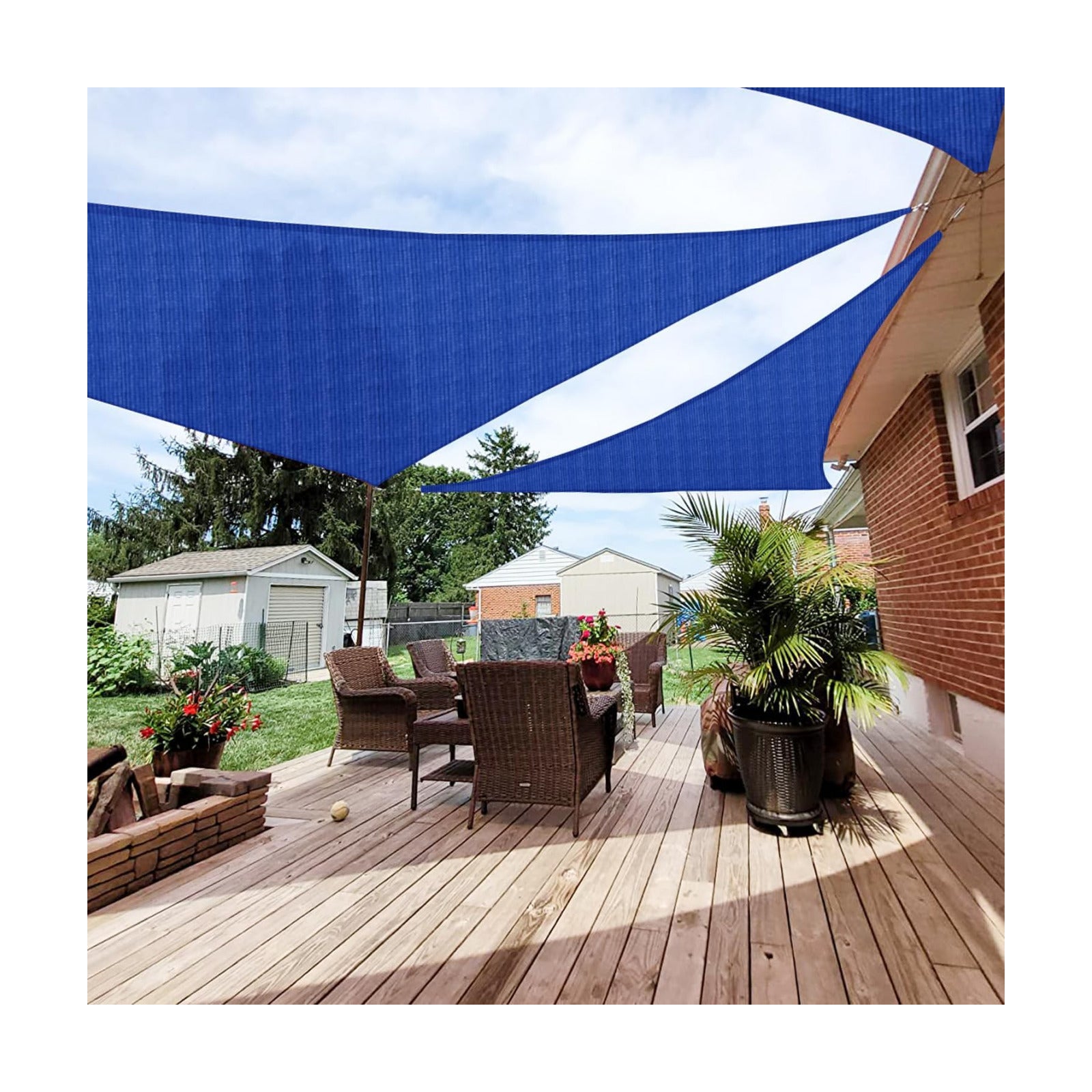 Patio Paradise 20' x 20' x 20' Sun Shade Sail Triangle Canopy Shade Cloth Fabric Sunlight Block Patio Pergola Cover