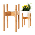 ZPirates Plant Stand for Indoor - Adjustable, Bamboo | Expandable Sideways to fit 8 10 or 12 Inch-wide Medium-to-Large