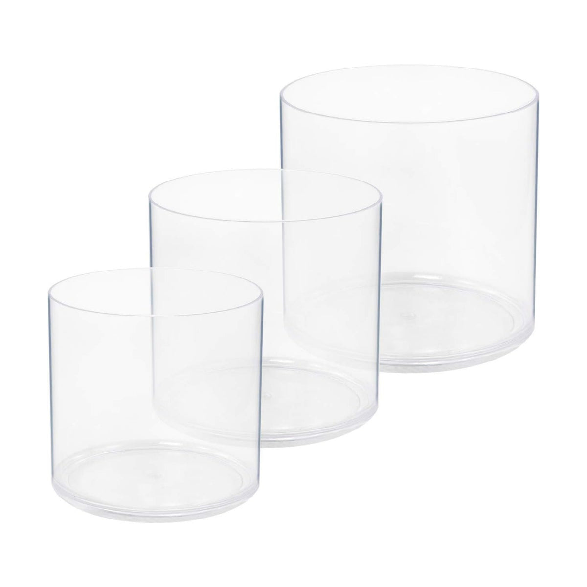 Royal Imports Plastic Cylinder Flower Vase Non-Breakable Acrylic 3PC Set