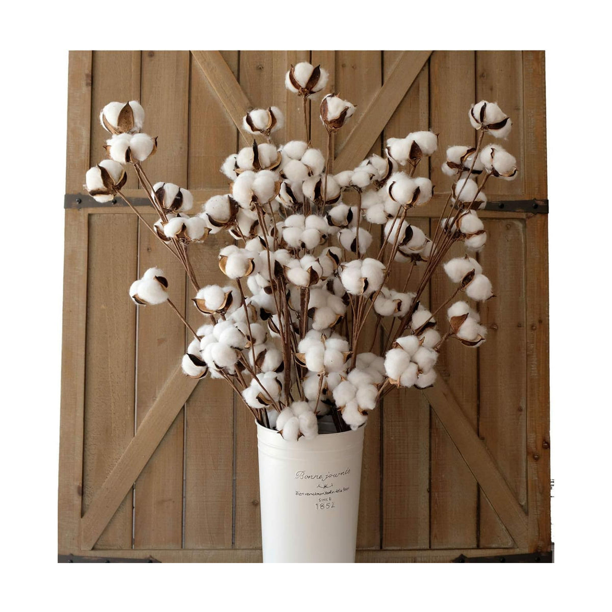 idyllic Cotton Stems Decor Branches, Cotton Flowers Plants for Decorations, Dried Flowers for Vase, 6 Pcs-31 Inches Tall - 12 Bolls per Stem