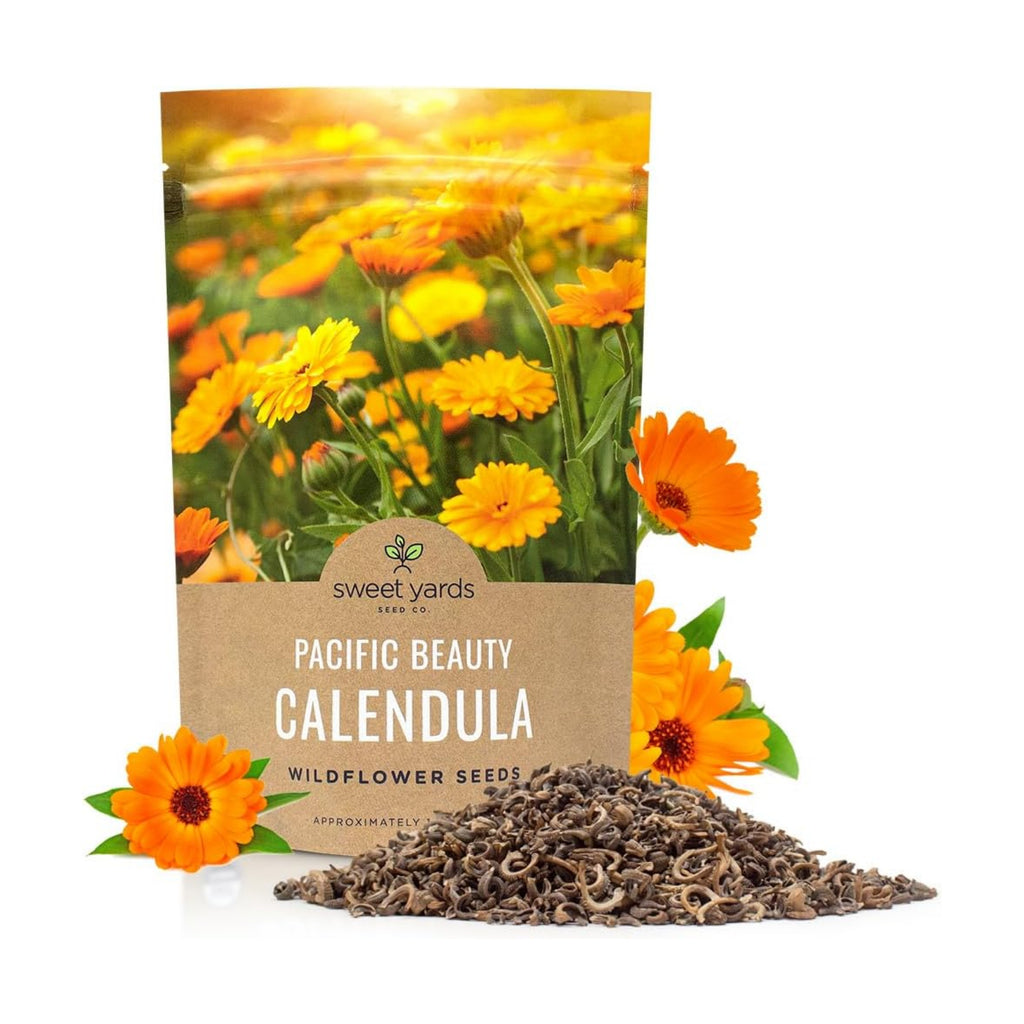 Calendula ‘Pacific Beauty Mix’ – Bulk Quarter Pound Bag – Over 12,000 Open Pollinated Non-GMO Wildflower Seeds –