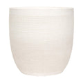 Creative Co-Op Large Matte White Embossed Stoneware Planter