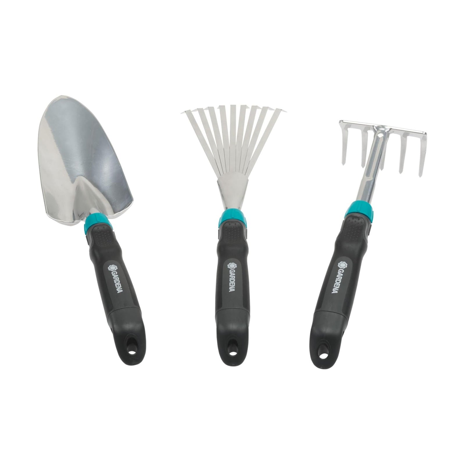 Gardena Comfort Small Tool Set - Ideal Set for Garden Keeping with Flower Trowel, Small Broom and Flower RAK (8964-60)