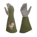Rose Pruning Gloves with Forearm Protection, Thorn Resistant | Embroidery Design with Extra Long Cuff for Gardening and