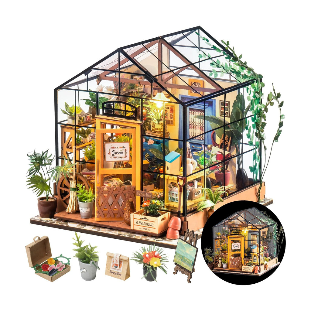 Rolife DIY Miniature Greenhouse Kits for Adults - Cathy's Flower House | Beginner-Friendly Diorama Kits Mayberry Street