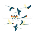 Set of 7 Swallow Bird Window Clings | Bird Window Strike Prevention