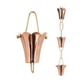 Fluted Flower Pure Copper 8.5 ft. Rain Chain by Good Directions