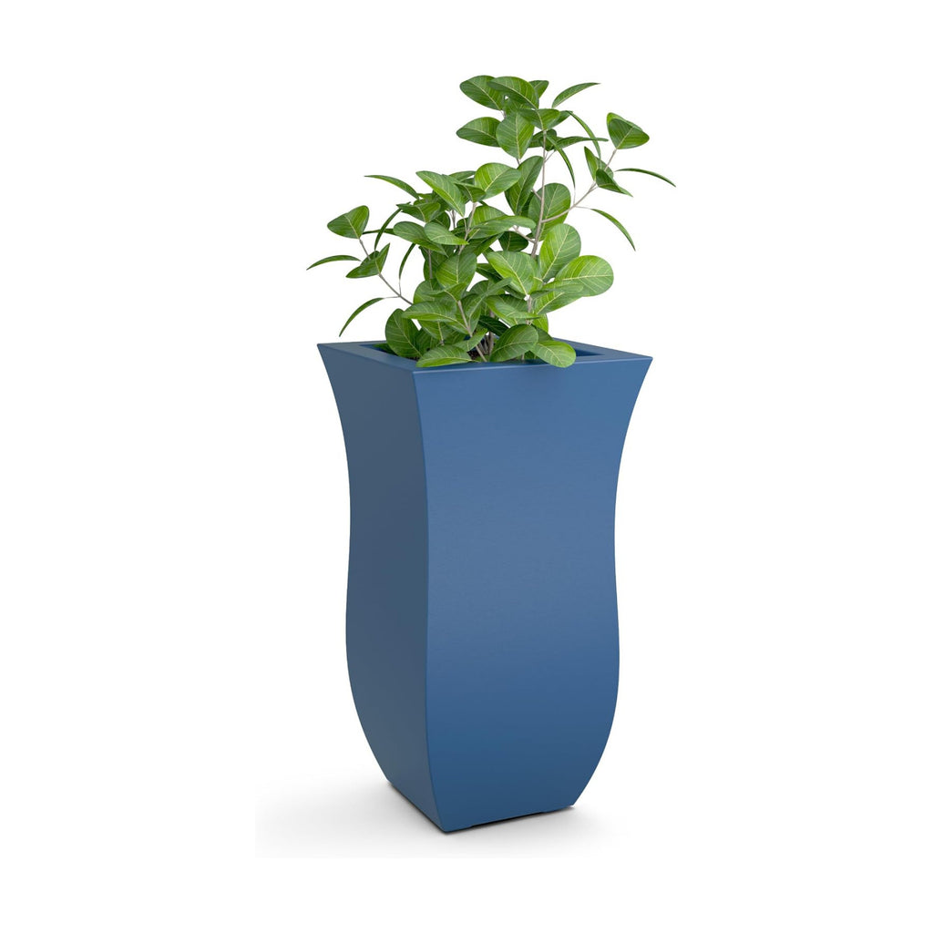 Mayne Valencia 30in Tall Planter - Neptune Blue - 16in x 16in x 30in - with Removable Plug, Polyethylene (5874-NB)