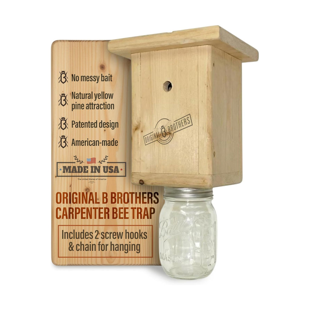 Wooden Carpenter Bee Catchers for Hanging Outdoor Traps Kit - Pack of 1 | Carpenter Bee Traps for Home, Yard, Garden