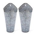 Mkono Metal Wall Planter, Hanging Vase for Flowers Plants, Set of 2, Silver | Rustic Farmhouse Decor, Easy Wall Mount