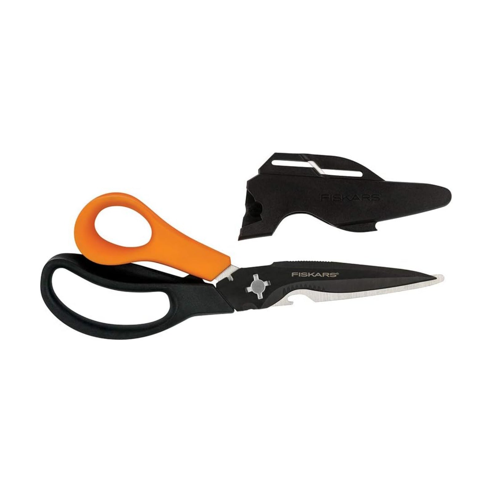 Fiskars 9" 7-in-1 Heavy-Duty Garden Scissors Multi-Tool with Sheath | Take-Apart Shears with Power Notch, Wire & Twine