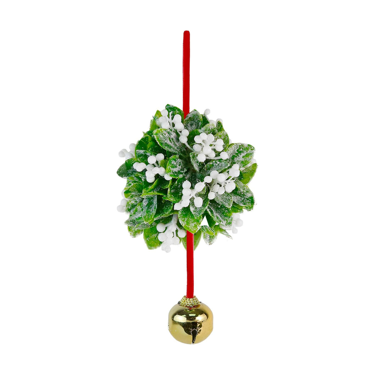 Mistletoe Hanging Kissing Christmas Ornament - Holiday Ball Decoration 10"