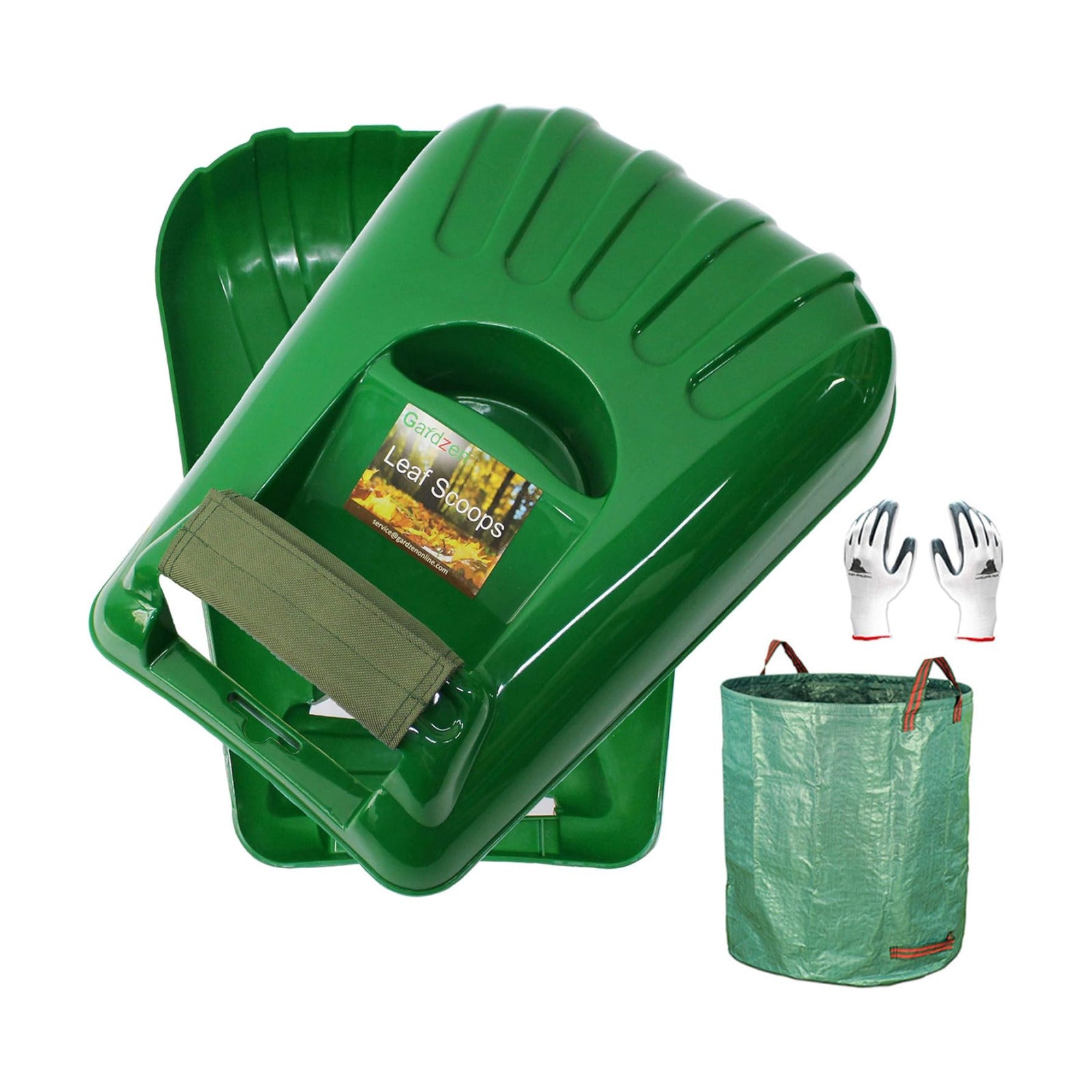 Gardzen Plastic Large Leaf Scoop Hand Rakes | Debris and Yard Waste Removal, Comes with 72 Gallon Garden Bag, Work
