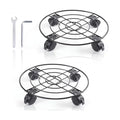 2Pack Plant Caddy with Wheels Heavy Duty Metal Iron, 13'' Black Capable of Bearing 164 LBS, Plant Stand with 360°