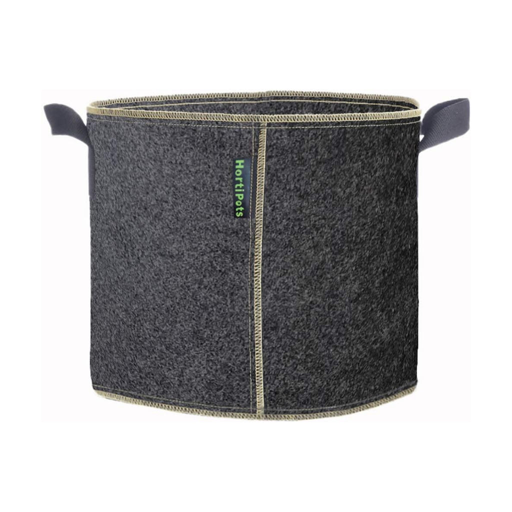 HORTIPOTS Fabric Pots 5 Gallon Non So Floppy Air Pruning Smart Grow Bags Black Gray (Pack of 10)