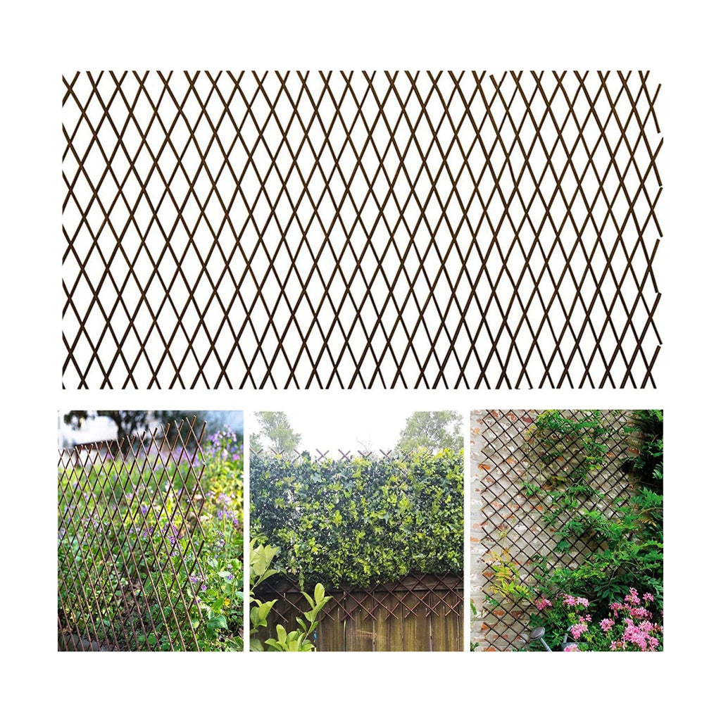 GLANT Lattice Fence Willow Expandable Plant Climbing Lattices Trellis Fence,Open Screen Fencing,Willow (1)