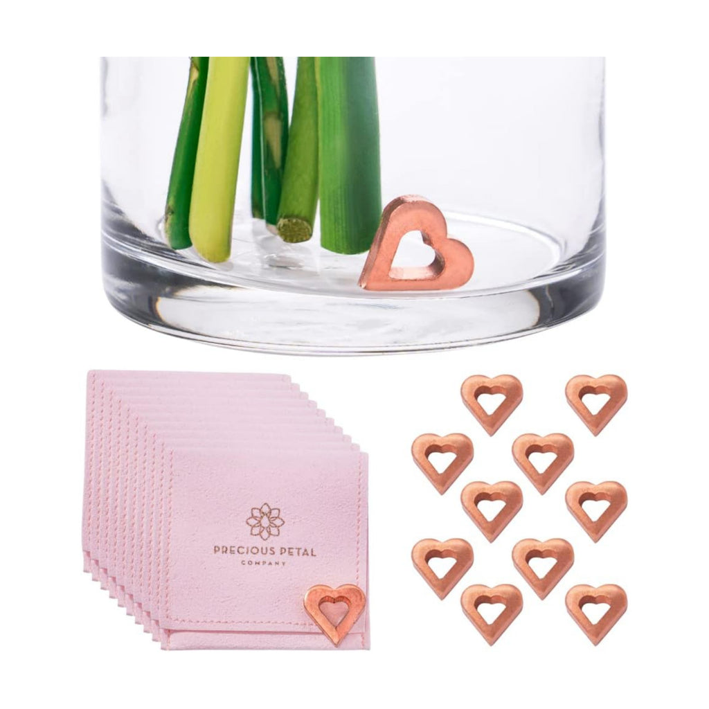 Flower Food Alternative for Fresh Cut Flowers. Copper Charm Keeps Flower Water Clean and Clear. Just Place it in the Vase, Reusable Heart 10