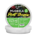 MUDEELA 6-Pack Plastic Plant Saucers Tray for Indoor, 14 Inches, Clear | Durable, Thicker, Stronger, Deeper, Round