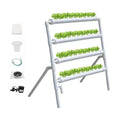 INTBUYING PVC Hydroponics Growing System, 36 Sites 4 Pipes Grow Kit for Leafy Vegetables, 4 Layers Vertical Hydroponic