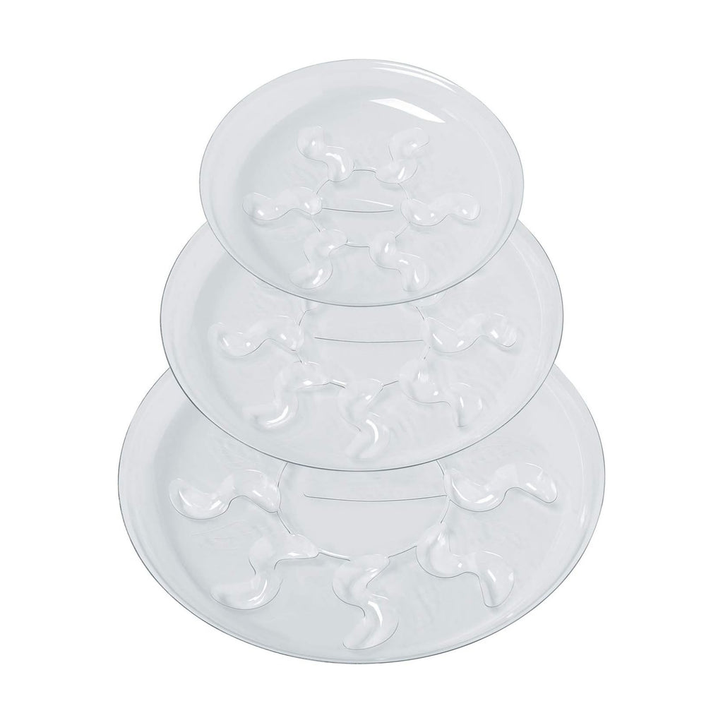 Idyllize 15 Pack Assorted Sizes 6 8 10 Inch Clear Thick Plastic Heavy Duty Sturdy Plant Saucer Drip Trays for pots, 5