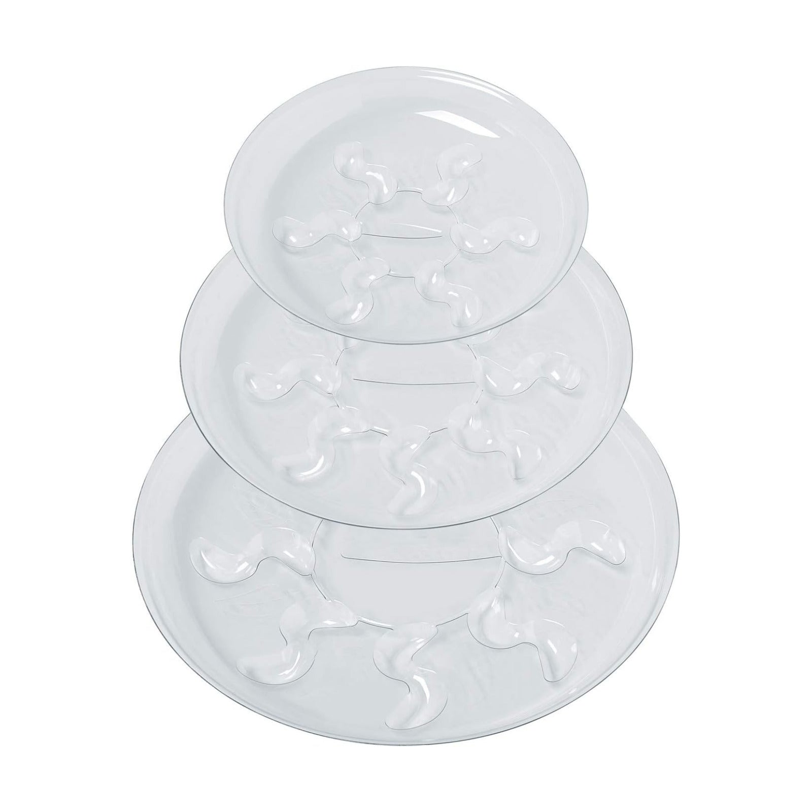 Idyllize 15 Pack Assorted Sizes 6 8 10 Inch Clear Thick Plastic Heavy Duty Sturdy Plant Saucer Drip Trays for pots, 5