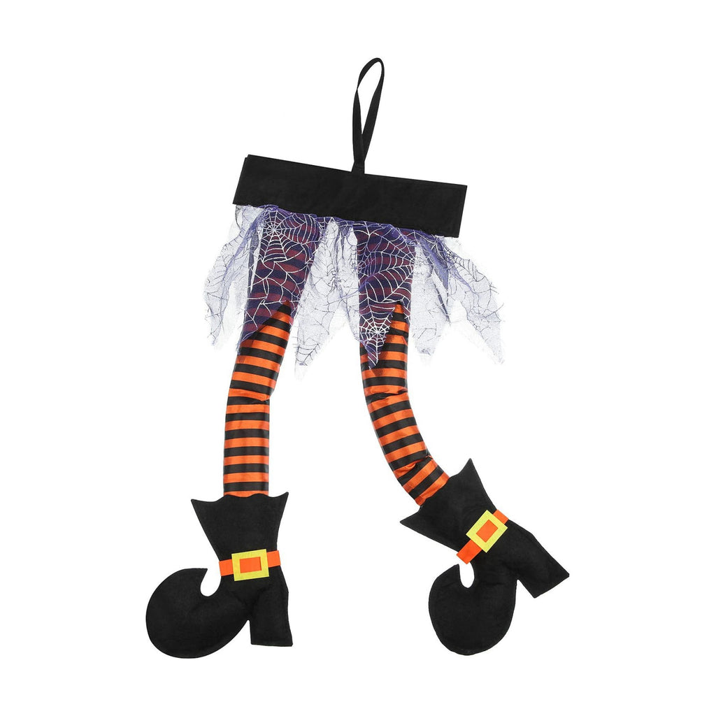 meekoo 1 Pcs Halloween Witch Legs with Shoes for Wreath,Orange