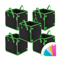 VIVOSUN 5-Pack 10 Gallon Square Plant Grow Bags with Handles | 260G Thickened Fabric, Built-In Stick Holders