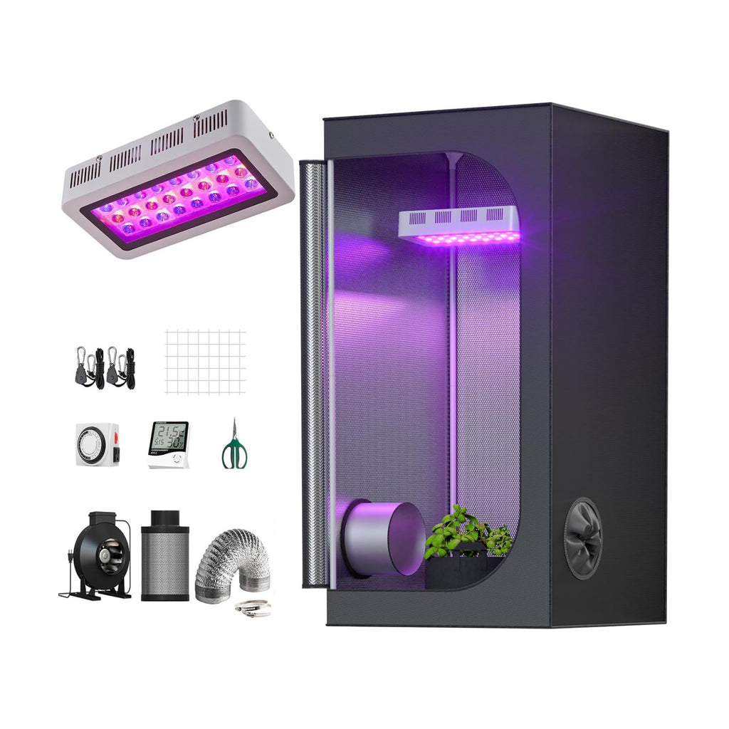 Grow Tent Complete Kit 300W LED Grow Light Full-Spectrum Indoor Hydroponics 32"X32"X63" Grow Tent 4" Ventilation Kit