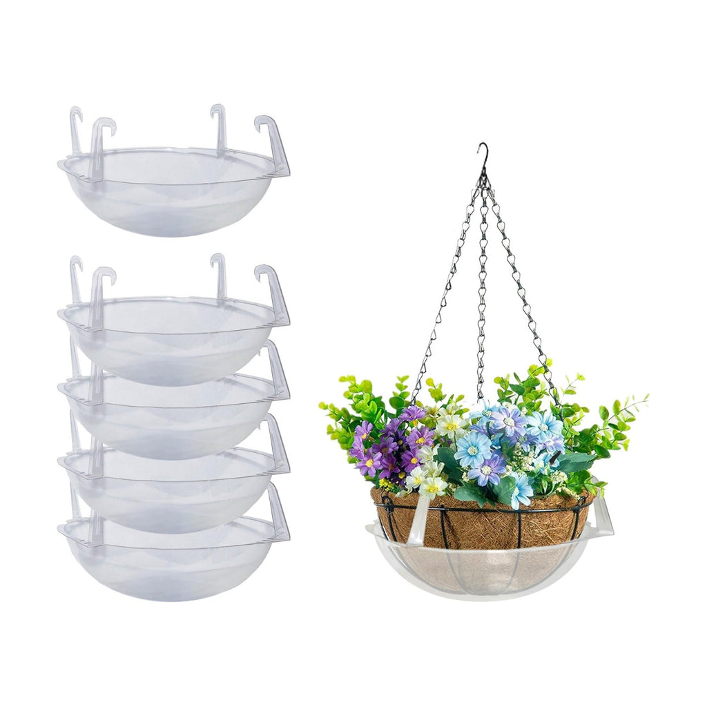 Curtis Wagner Plastics Wire Coco Hanging Basket Drip Pan 14" x 3.75" | 5-Pk