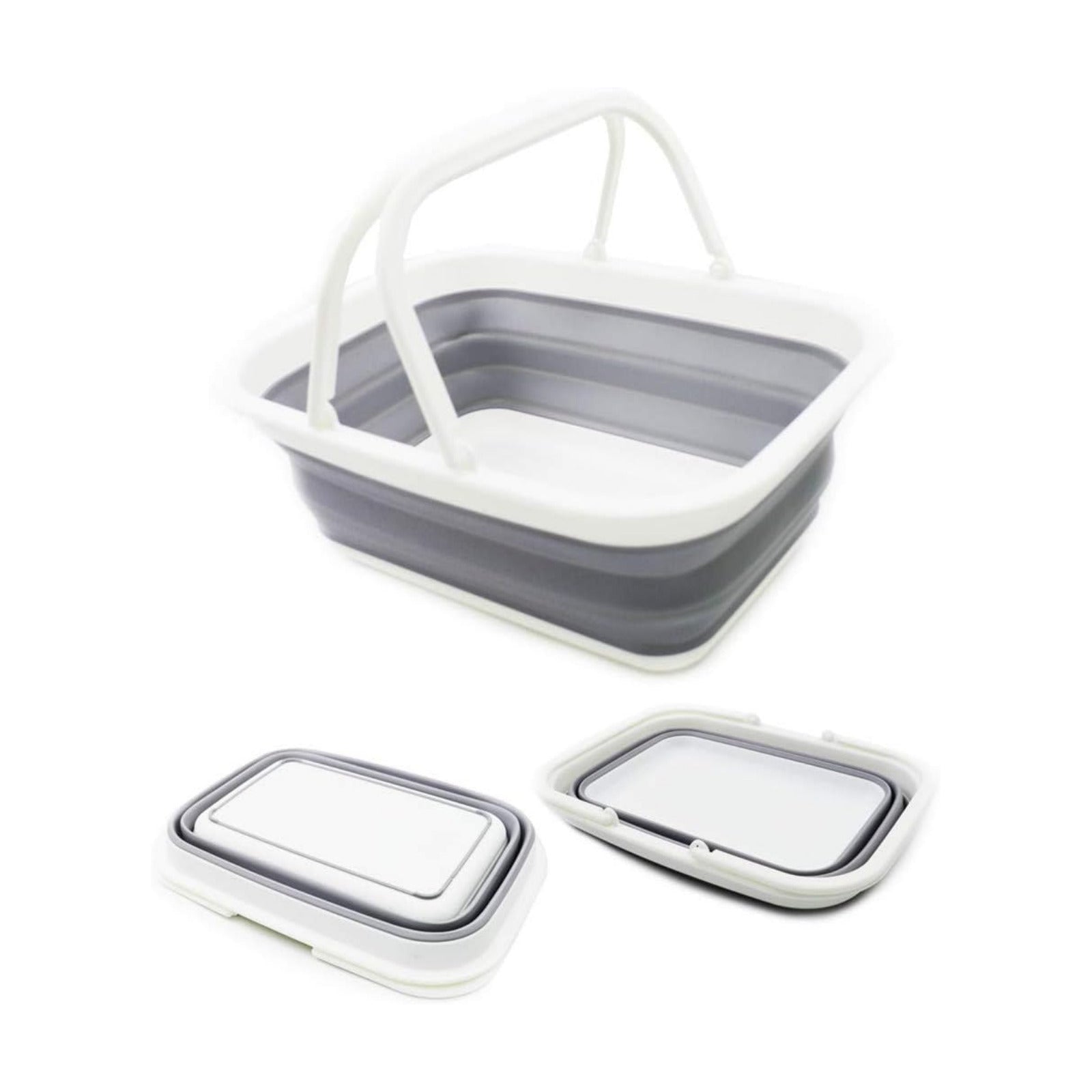 SAMMART SAMMART 9.2L (2.37Gallon) Collapsible Tub with Handle - Portable Outdoor Picnic Basket/Crater - Foldable
