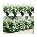 20 Bundles Artificial Flowers for Outdoors, Summer Spring Grass Camellia