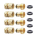 Garden Hose Quick Connect Solid Brass Hose Quick Fitting Easy For Garden Watering No-Leak 3/4 inch GHT (4 Sets)