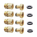 Garden Hose Quick Connect Solid Brass Quick Connector 3/4 inch GHT (4 Sets)
