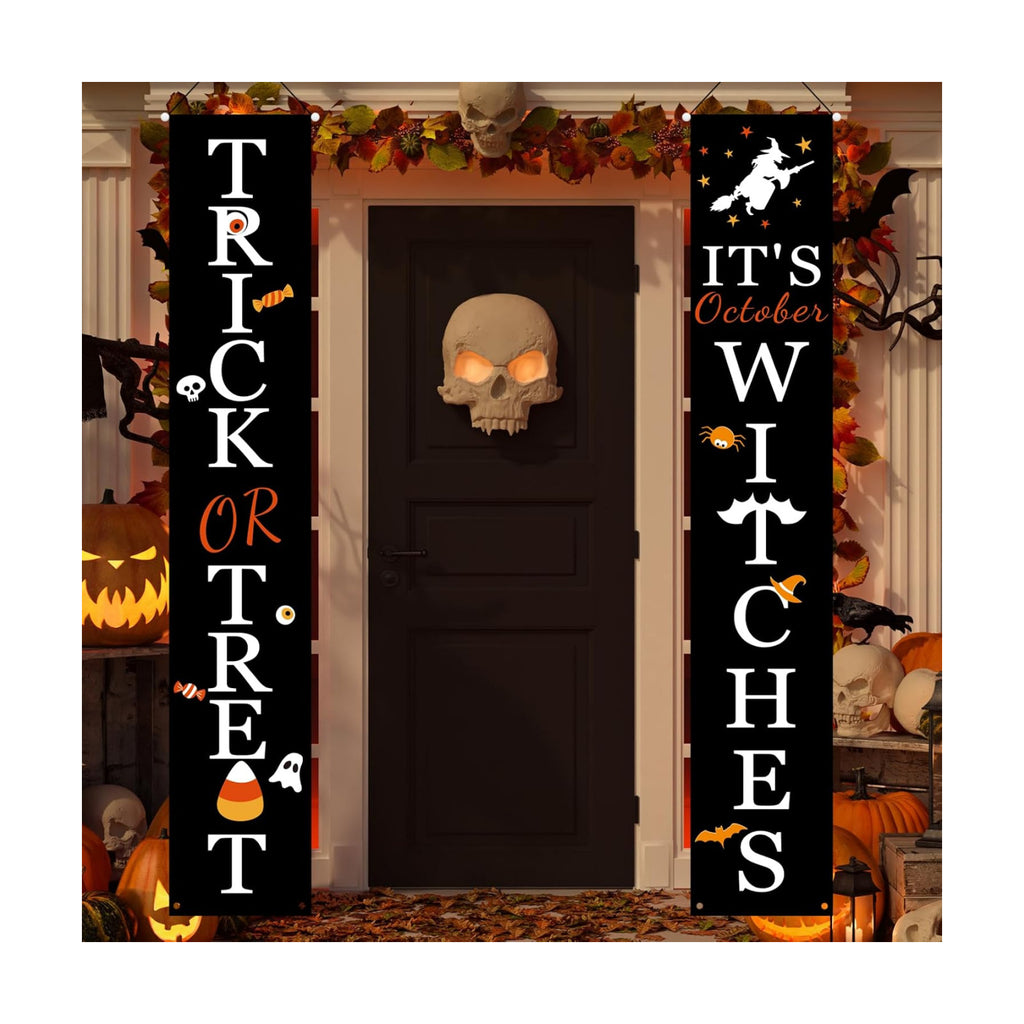 DAZONGE Halloween Porch Banners for Hanging Decorations Indoor Outdoor