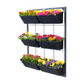 Vertical Wall Planter with 6 Removable Pots for Indoor or Outdoor | Wall mounted planter with metal frame and 6