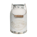 Yoillione Milk Jug, Farmhouse Vase, Decor with Handle - White Metal Vase for Artificial Flowers