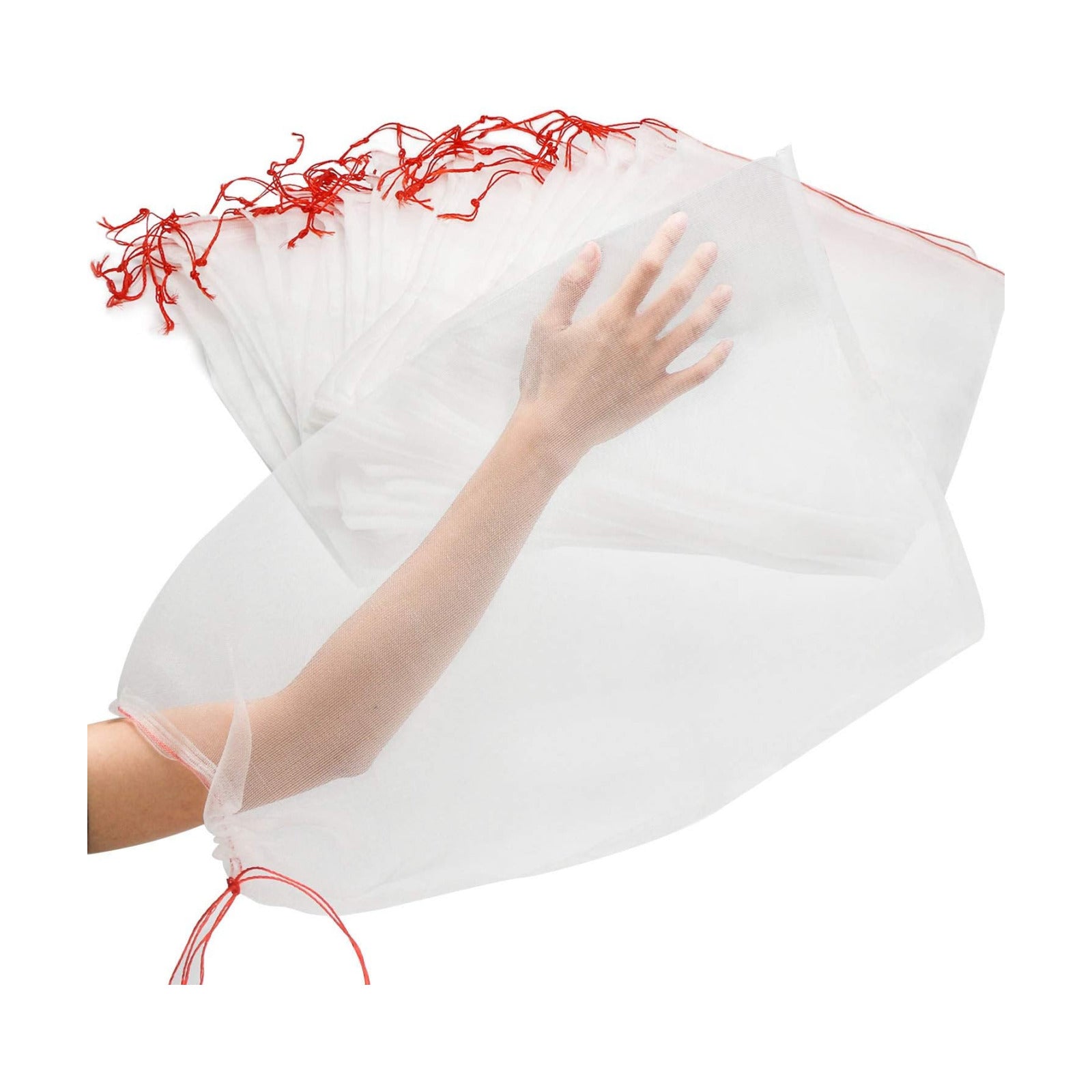 Mesh Fruit Protector Bags, 50 PCS 14x21 Inch Large Fruit Bags for Fruit Trees, Durable Garden Barrier Netting Bag