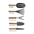 Garden Tool Set, 5 Pieces, Heavy Duty Powder Coated Steel, Cork Handle