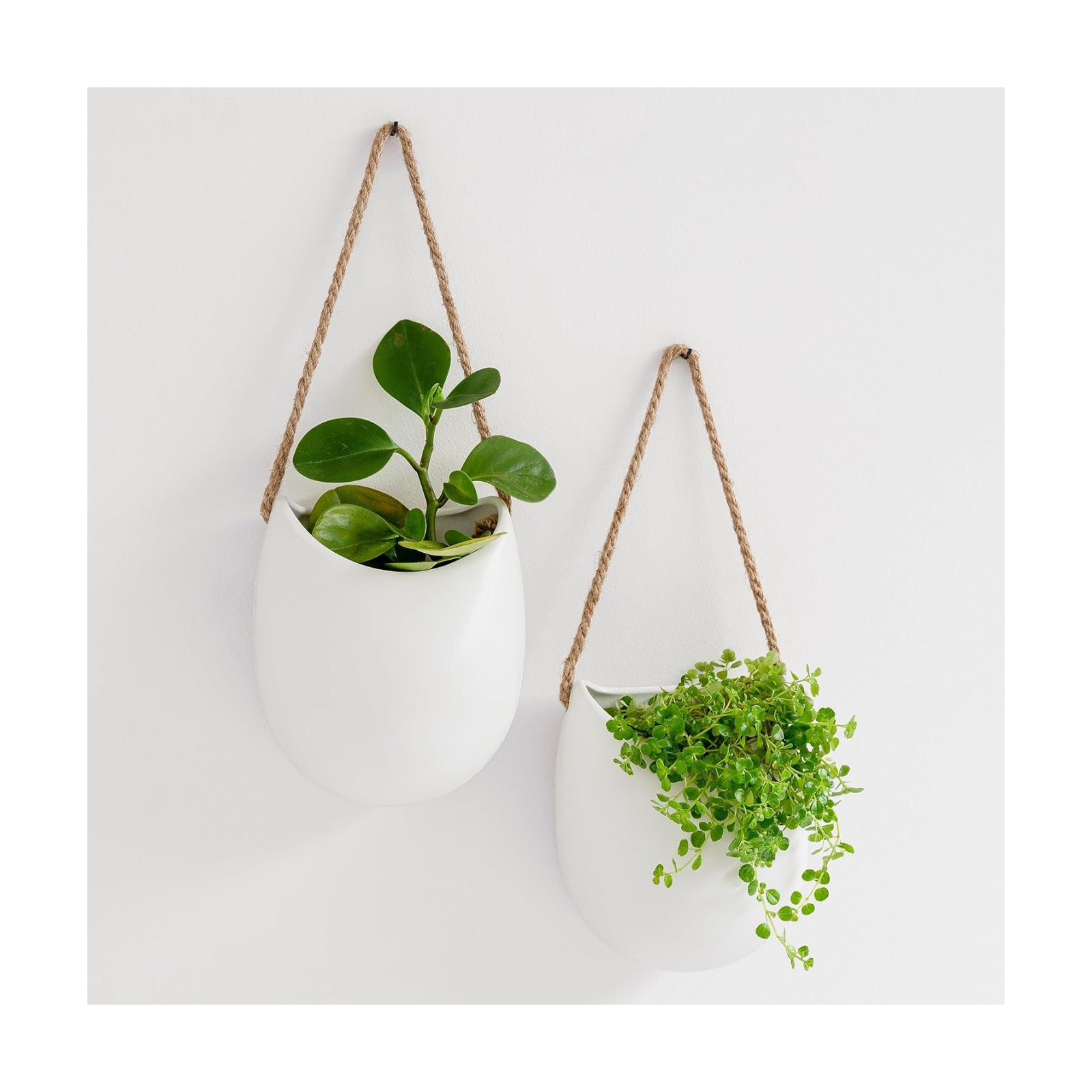 Kazai. Wall Planters -Ellie- | Hanging Ceramic Plant Pots 2 Pieces | Wall Decoration for Indoors, Balcony and Garden