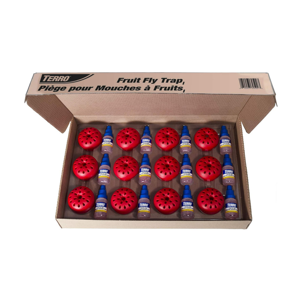 Terro Fruit Fly Traps for Indoors (12 Pack) + 540 Days of Lure Supply