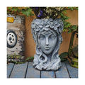 Sungmor Creative Goddess Head Planter Statue for Garden Ornaments | 9×9×14 Inch Premium Resin | Cool Face Large