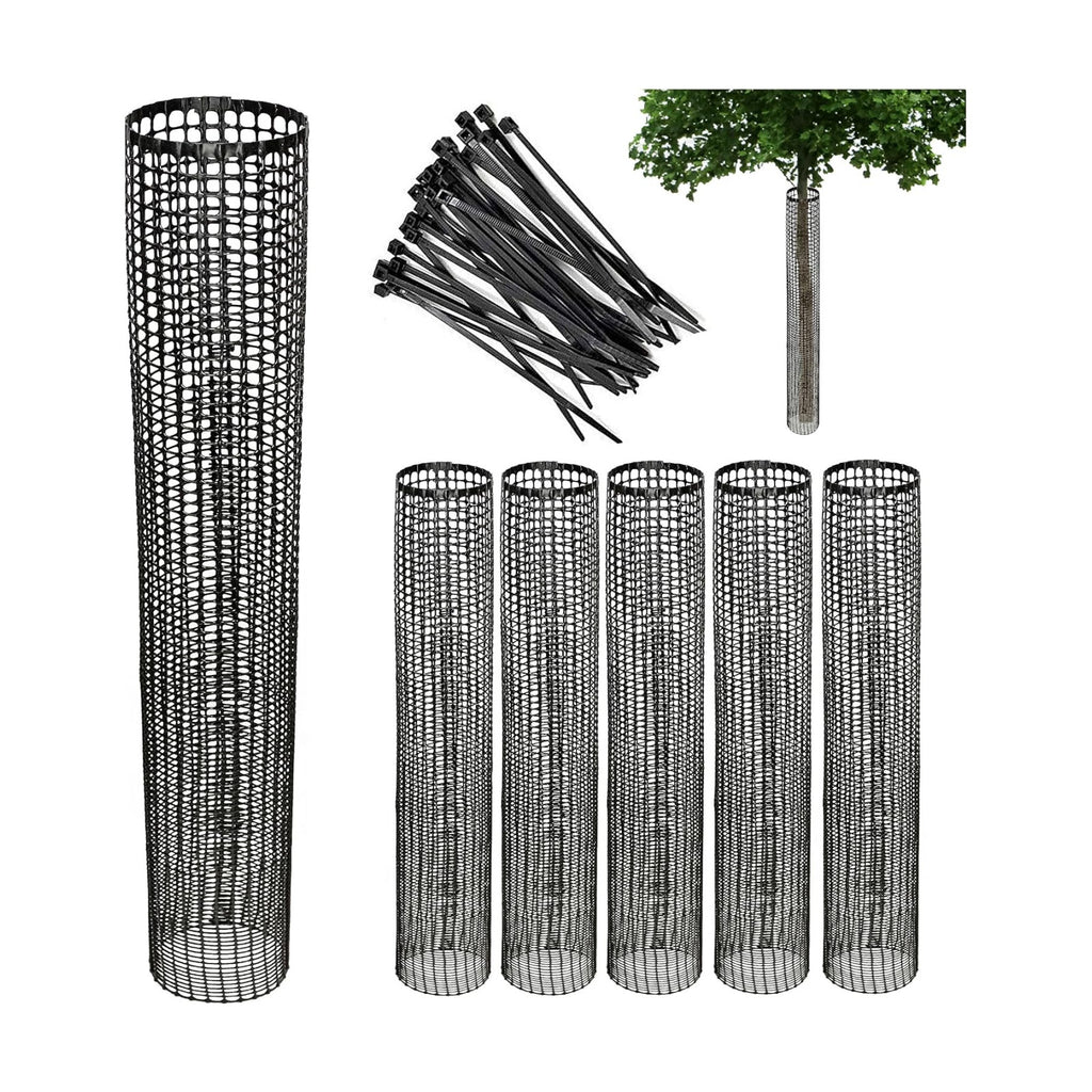 Mesh Tree Bark Protector Guard 48 Inches Tall (5 Pack) Heavy Duty with Zip-Ties, Tree Trunk Protectors from Trimmers