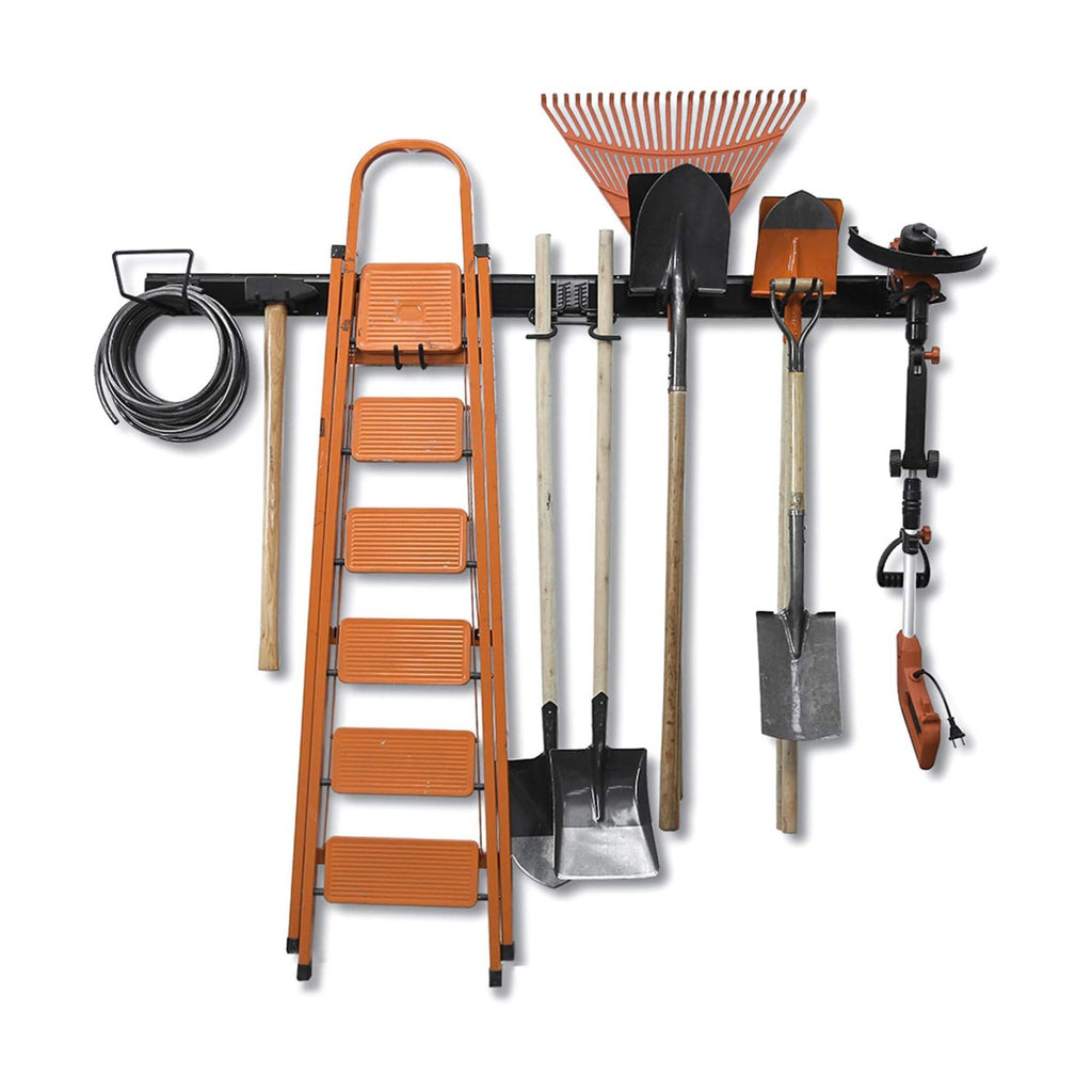 Wallmaster Garage Tool Storage Rack, Wall Mounted Garden Tool Organizer | 15 PCS Heavy Duty Tool Holder for Rake Shovel