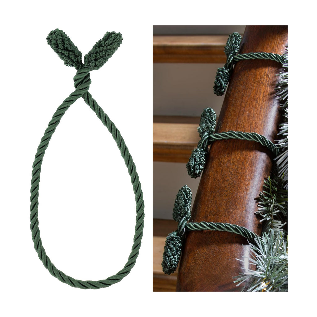 Haute Decor Decorative Twist Ties, 6 Pack, 20 inches (Green) - Hang Garland, Lights, Decorations