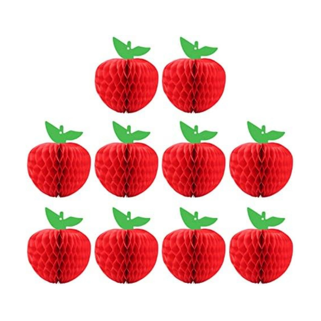 10 Packs Honeycomb Tissue Paper Apple Kalolary Back to School Hanging Apple
